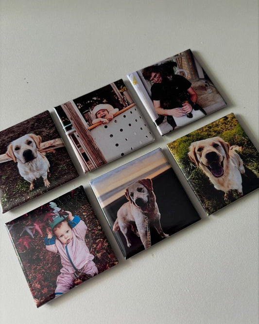 BUNDLE OF 6 PERSONALIZED PHOTO MAGNETS