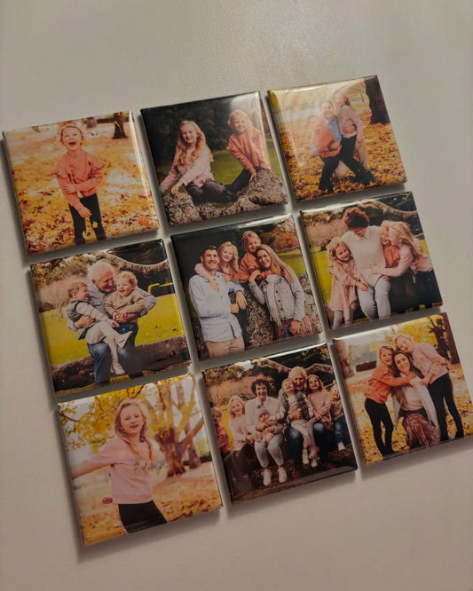 BUNDLE OF 9 PERSONALIZED PHOTO MAGNETS